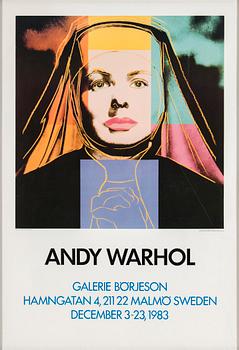 ANDY WARHOL, after, three posters, Galerie Börjeson 1983.