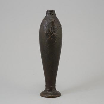 An early 20th century Swedish Art Noveau patinated bronze vase by HUGO ELMQVIST.