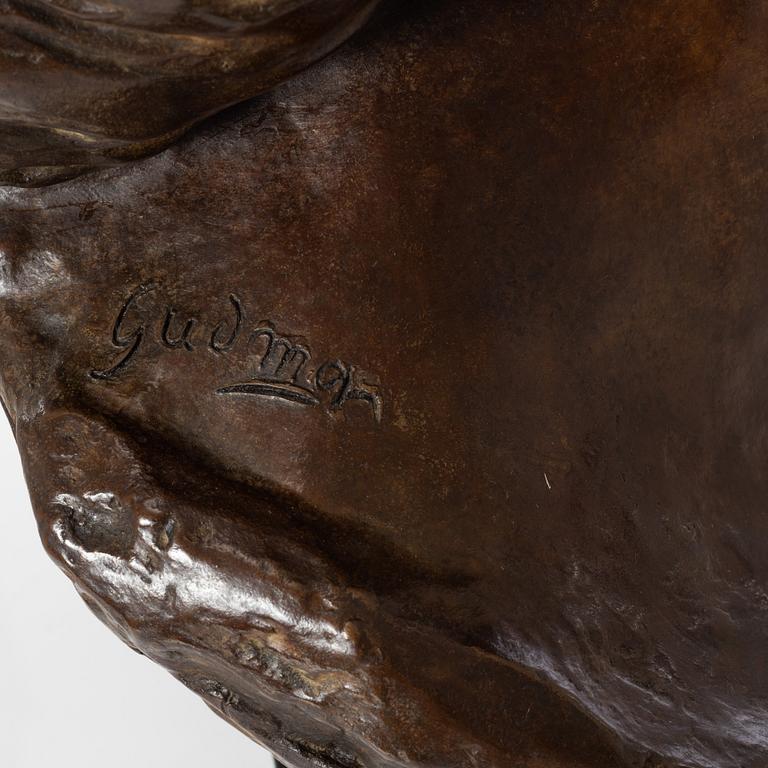 Gudmar Olovson, skulptur. Signerad. Numrerad. Gjutarstämpel. Brons, total höjd 58 cm, längd 29 cm.