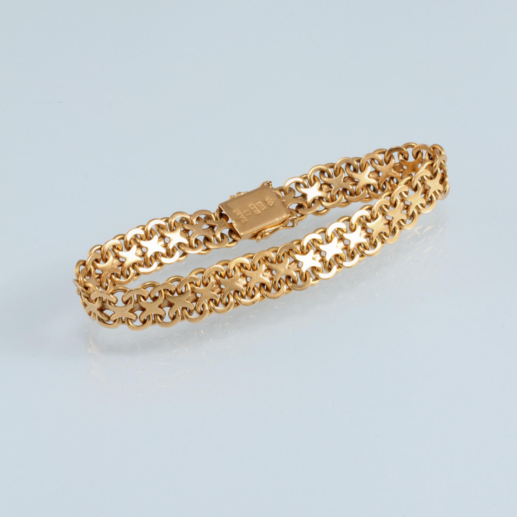 ARMLÄNK, 18K guld, Norens, Hägersten, 1966. Vikt 27,0 gram.