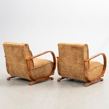 Armchairs, a pair, Art Deco, first half of the 20th century.