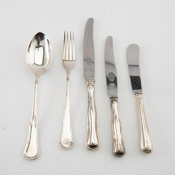 Cutlery, 60 dlr silver "Chippendale" CG Hallberg Stockholm 1945.