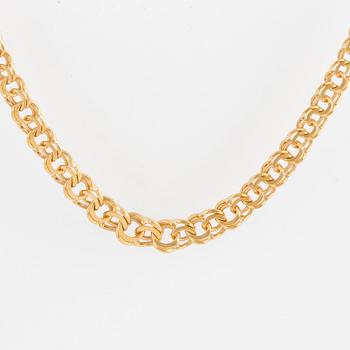 Collier, doserad bismarck, 18K guld, längd, 43 cm, vikt 18 g.