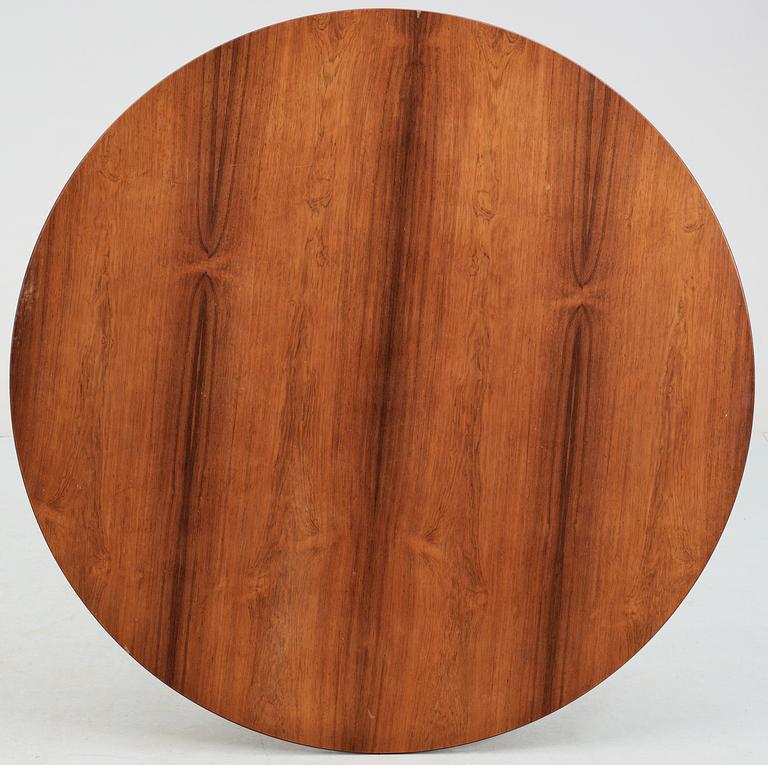 An Arne Jacobsen palisander and steel table, Fritz Hansen 1966.