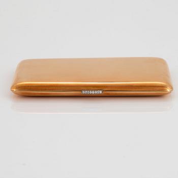 WA Bolin cigarettetui 14K guld med åttkantslipade diamanter.