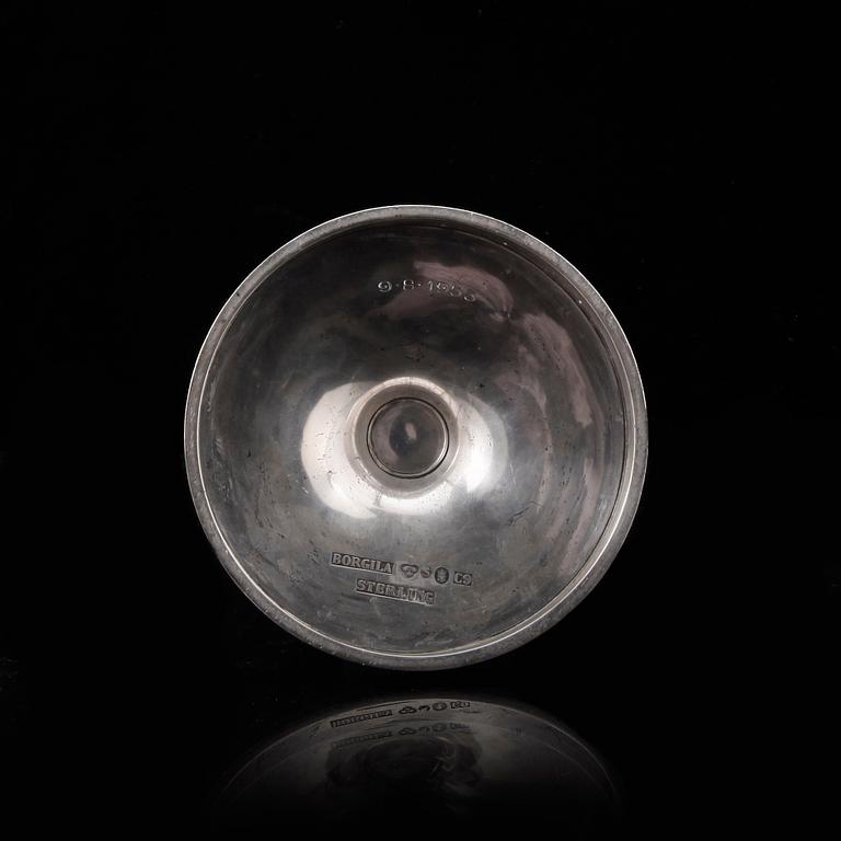 LJUSSTAKE, sterling silver, Atelier Borgila Stockholm 1953. Vikt ca 250 gram.