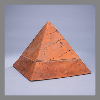 ZOLTAN POPOVITS, CERAMIC SCULPTURE. The Pyramid. Signed.