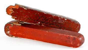PENNSKRIN, papier mache/trä, orientaliskt, 1900-tal.