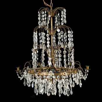 A late Gustavian style chandelier from early 20th century.
