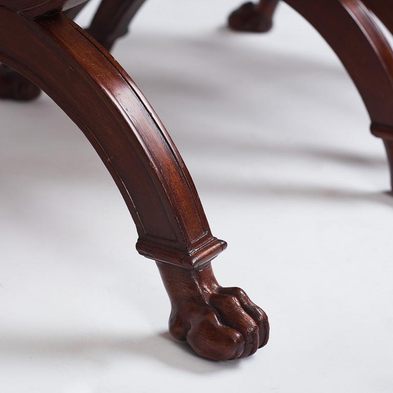 A pair of Directoire mahogany stools, circa 1800.