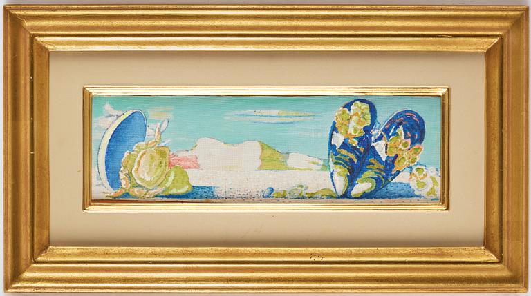 Axel Olson, oil on canvas laid down on panel.