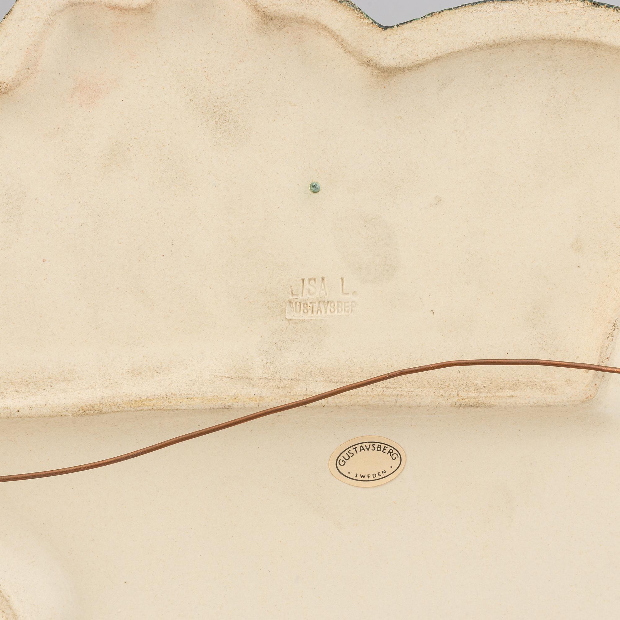 LISA LARSON, a stoneware wall placquer, Gustavsberg.