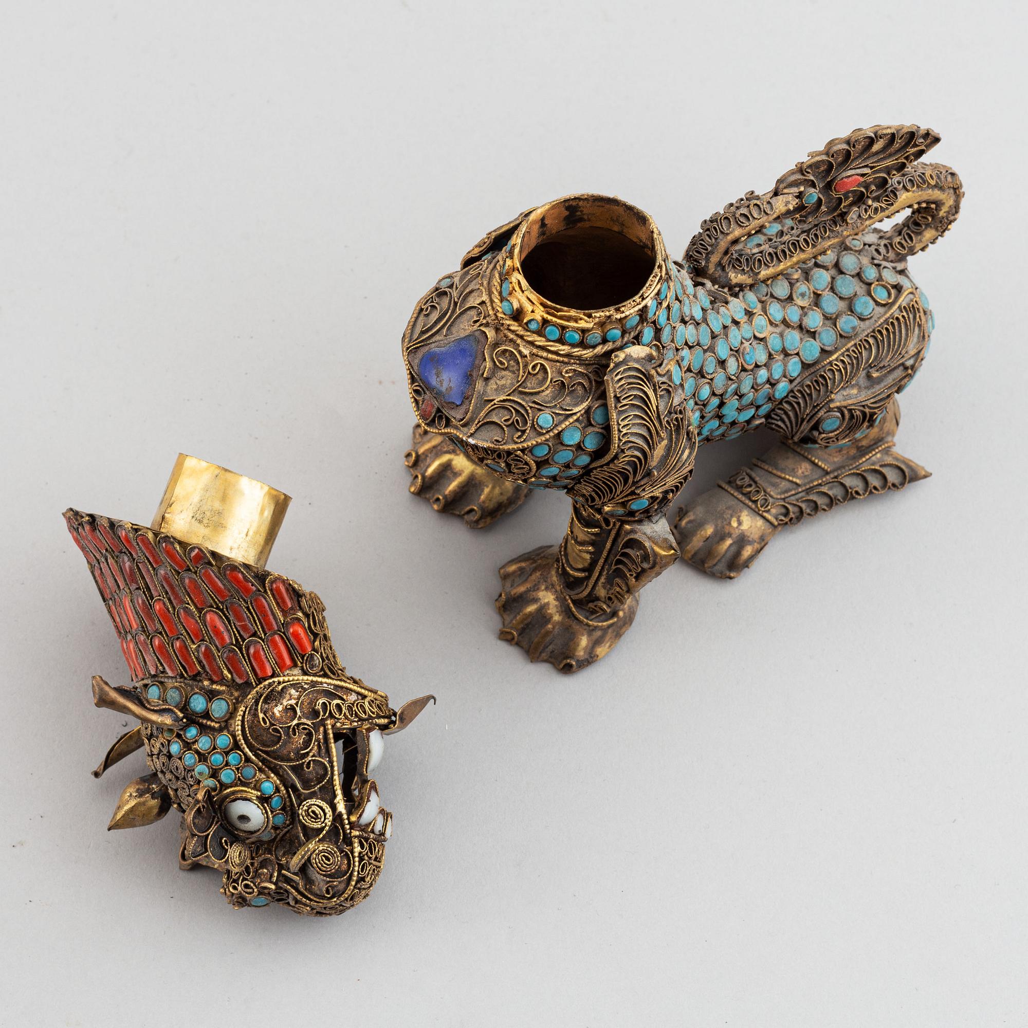 A group of Tibetan objects,  20th Century.