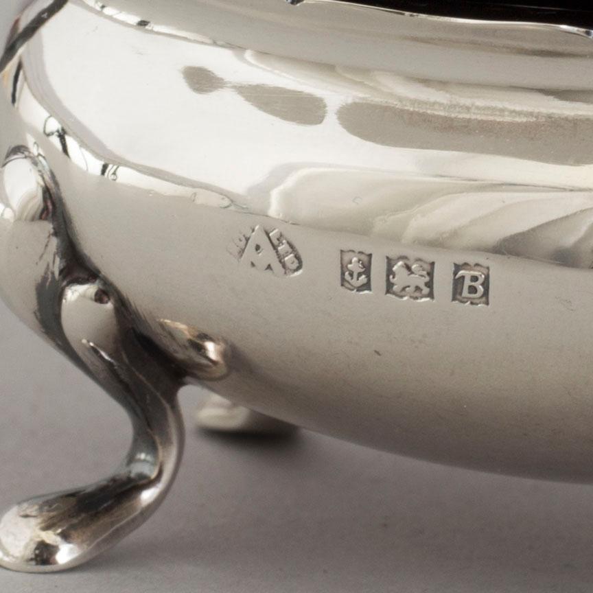 KRYDDSET, 4 delar, silver, Birmingham, England, 1919-51.