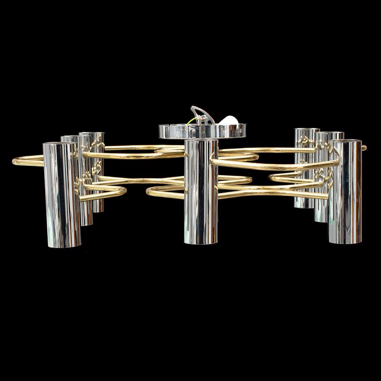 An eight-light ceiling light, second half of the 20th century.