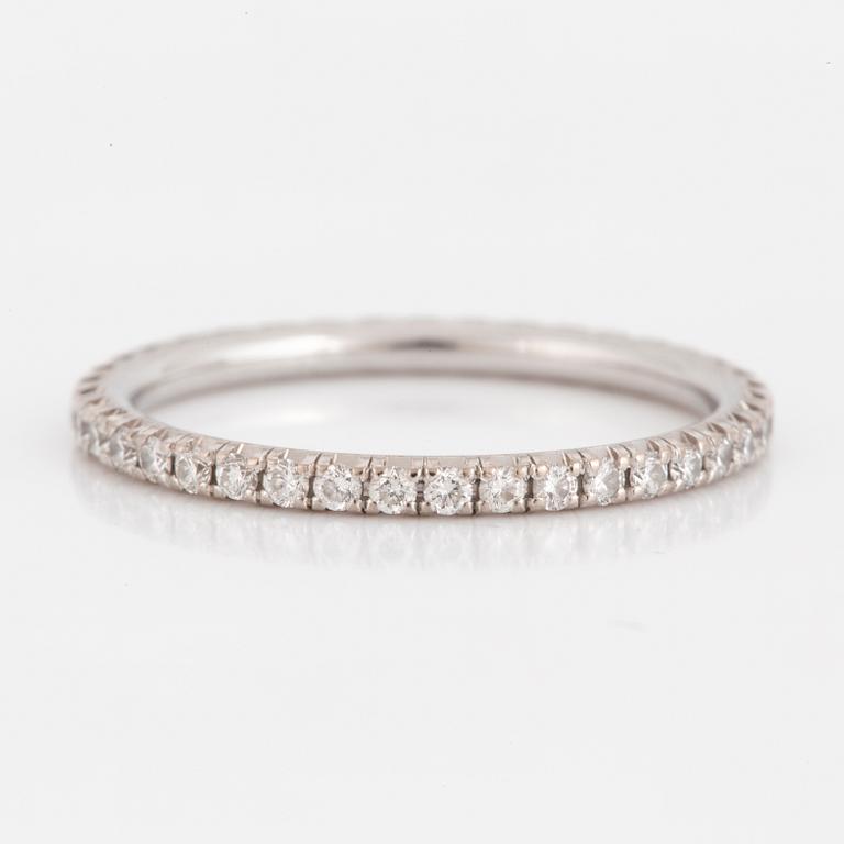 FULL ETERNITYRING, 18 carat white gold, de Beers, with diamonds approx. 0.35 cts.