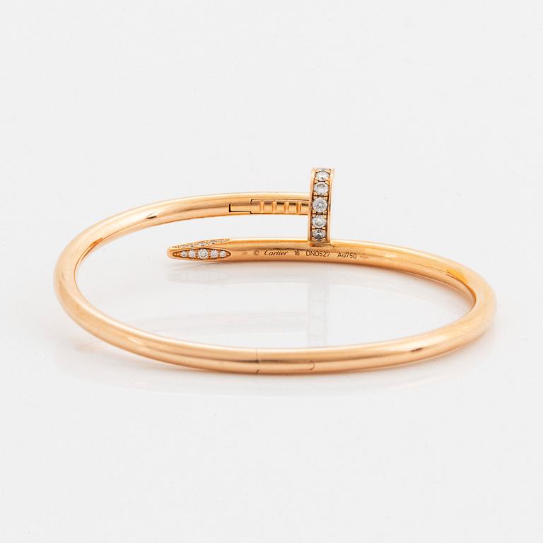 Cartier armband "Juste en Clou" 18K roséguld med runda briljantslipade diamanter.