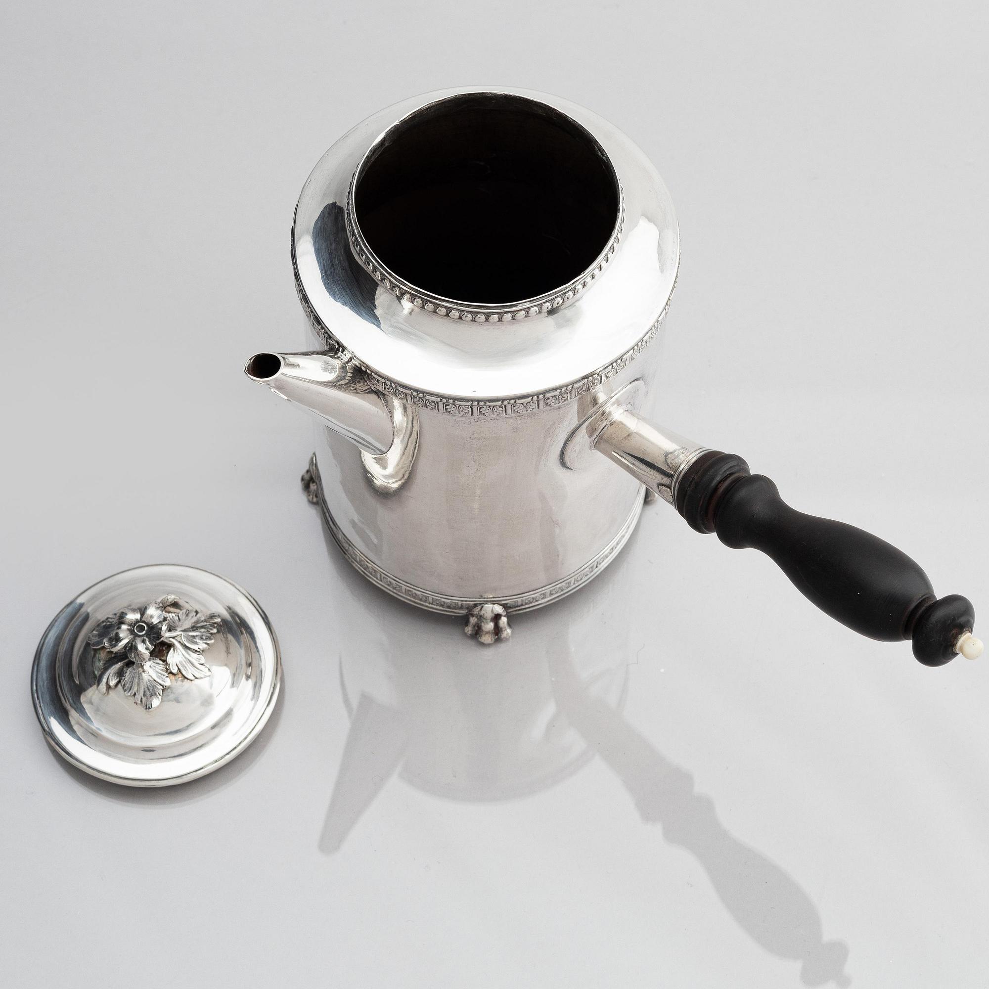 Pehr Zethelius, kaffekanna, silver, Stockholm 1783. Gustaviansk.