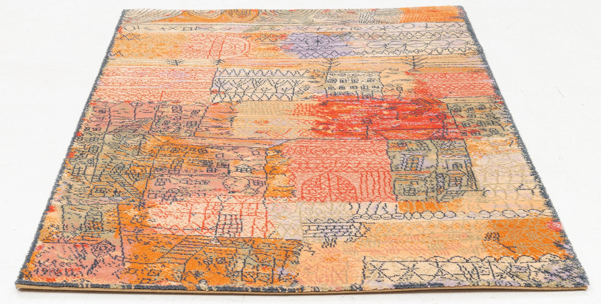 Paul Klee, matta, ”Florentinisches villenviertel”, maskingjord flossa, ca 200 x 140 cm.