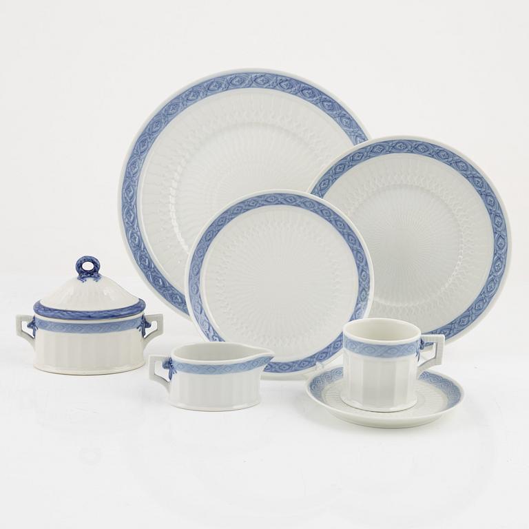 Arnold Krog, a 46-piece dinner and coffee service, 'Blå vifte', Royal Copenhagen, Denmark.