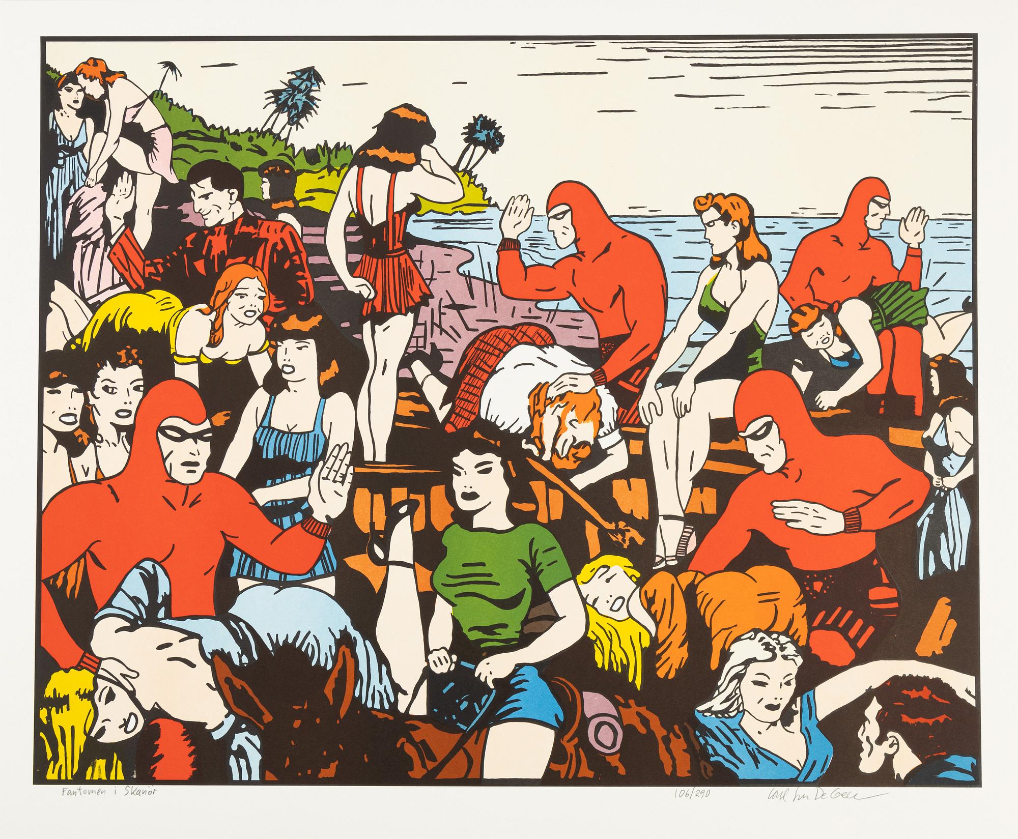 Carl Johan De Geer, lithograh in colours, signed 106/290.