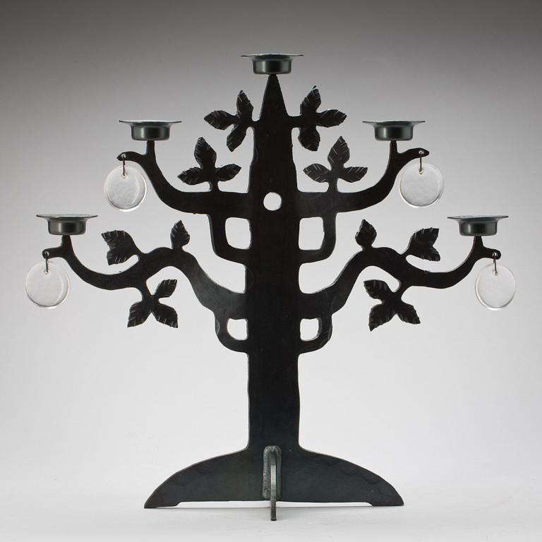 BERTIL VALLIEN, ljusstake "Livets träd", Boda Smide.