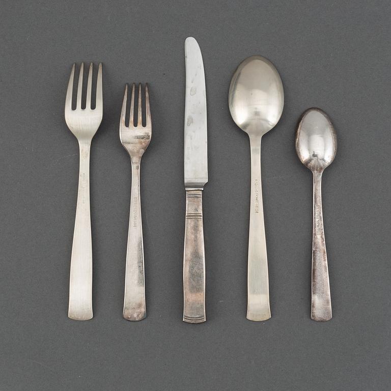 Jacob Ängman, a silver cutlery service, 'Rosenholm', GAB (45 pieces).