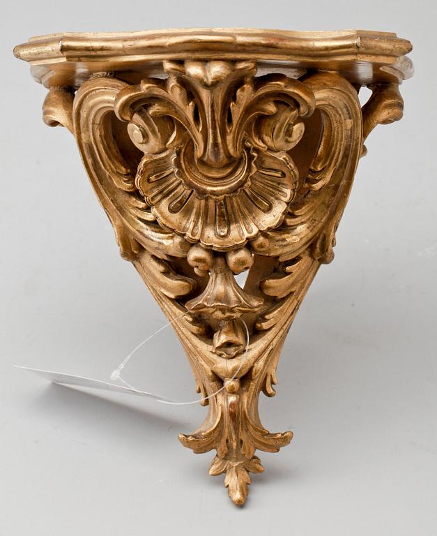 VÄGGKONSOL, trä, nyrokoko, 1800-tal.