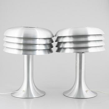 Hans-Agne Jakobsson, a pair of model BN-26 table lamps, Markaryd, Sweden, end of the 20th century.