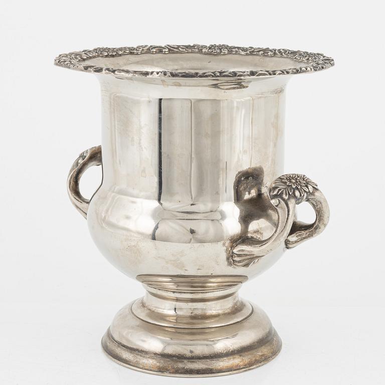 A silver plated wine cooler, Hong Kong, second half of the 20th Century.