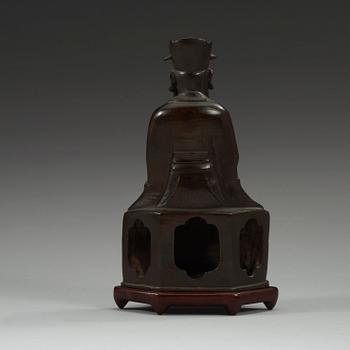 DAOISTISK GUDOM, brons. Qing dynastin, 17/1800-tal.