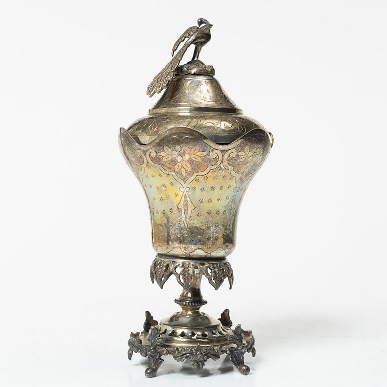 Lockpokal, silver, Osmanska kulturområdet, Abdul Hamids period, ca 1880-90-tal.