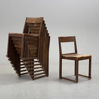 A set of eight 'Orkesterstolen' chairs by Sven Markelius.