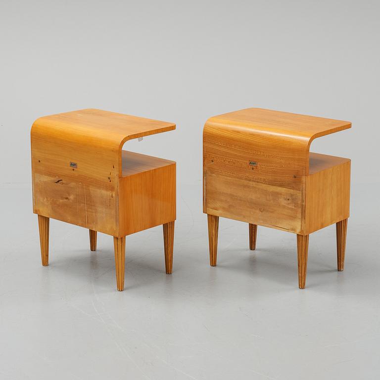 A pair of bedside tables, Swedish Modern, Bodafors, 1940's. Signed.