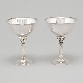 HARALD NIELSEN, cocktailglas, ett par, Georg Jensen, 1945-77, Danmark, sterlingsilver.