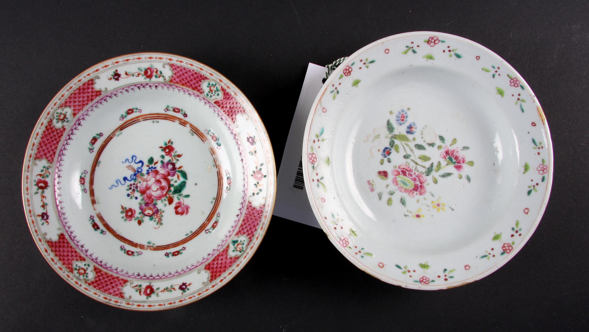 BÄRTALLRIKAR, 3+1+1+1, st, porslin, Kina, 1700/1800-tal.