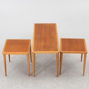 A three-piece nesting table, 1950's/60's.
