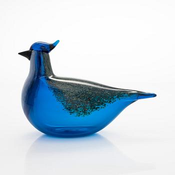 Oiva Toikka, glasfågel, "Blue Jay", signerad O. Toikka Nuutajärvi 1999.