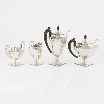 An English Coffee and Tea Service, silver, mark of William Hutton & Sons Ltd, Sheffield 1911 (4 pieces).