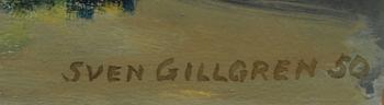 OKÄND KONSTNÄR, olja på pannå, sign Sven Gillgren o dat 50.