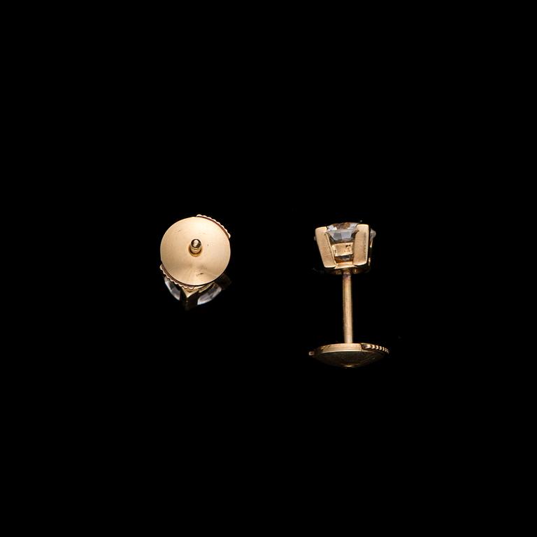 ÖRHÄNGEN, 18K guld, briljantslipade diamanter. Vikt ca 2,8 g.