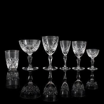 GLASSERVIS, 37 delar, "Karolina", Orrefors, 1900-talets andra hälft.