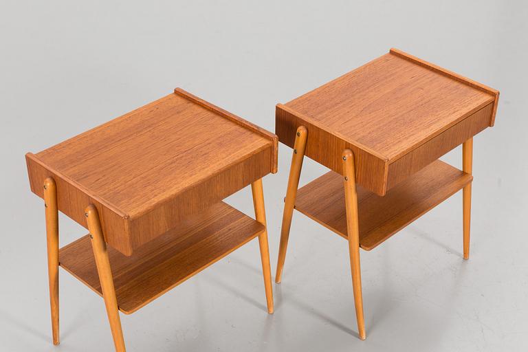 A pair of bedside table, AB Carlström & Co. Möbelfabrik, late 20th century,