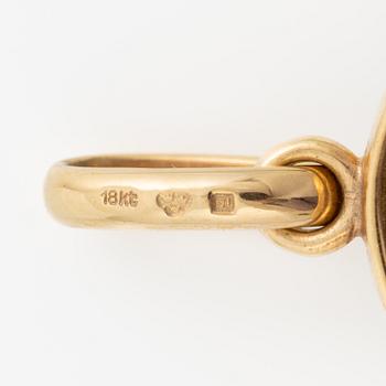 Hänge 18K guld med lapis lazuli sten och en rund briljantslipad diamant.