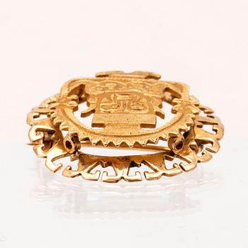 Brosch 18K guld Sydamerika.