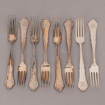 An 58-piece Finnish Chippendale silver cutlery set, Kultateollisuus Oy, Turku and Kultakeskus, Hämeenlinna, 1952-64.