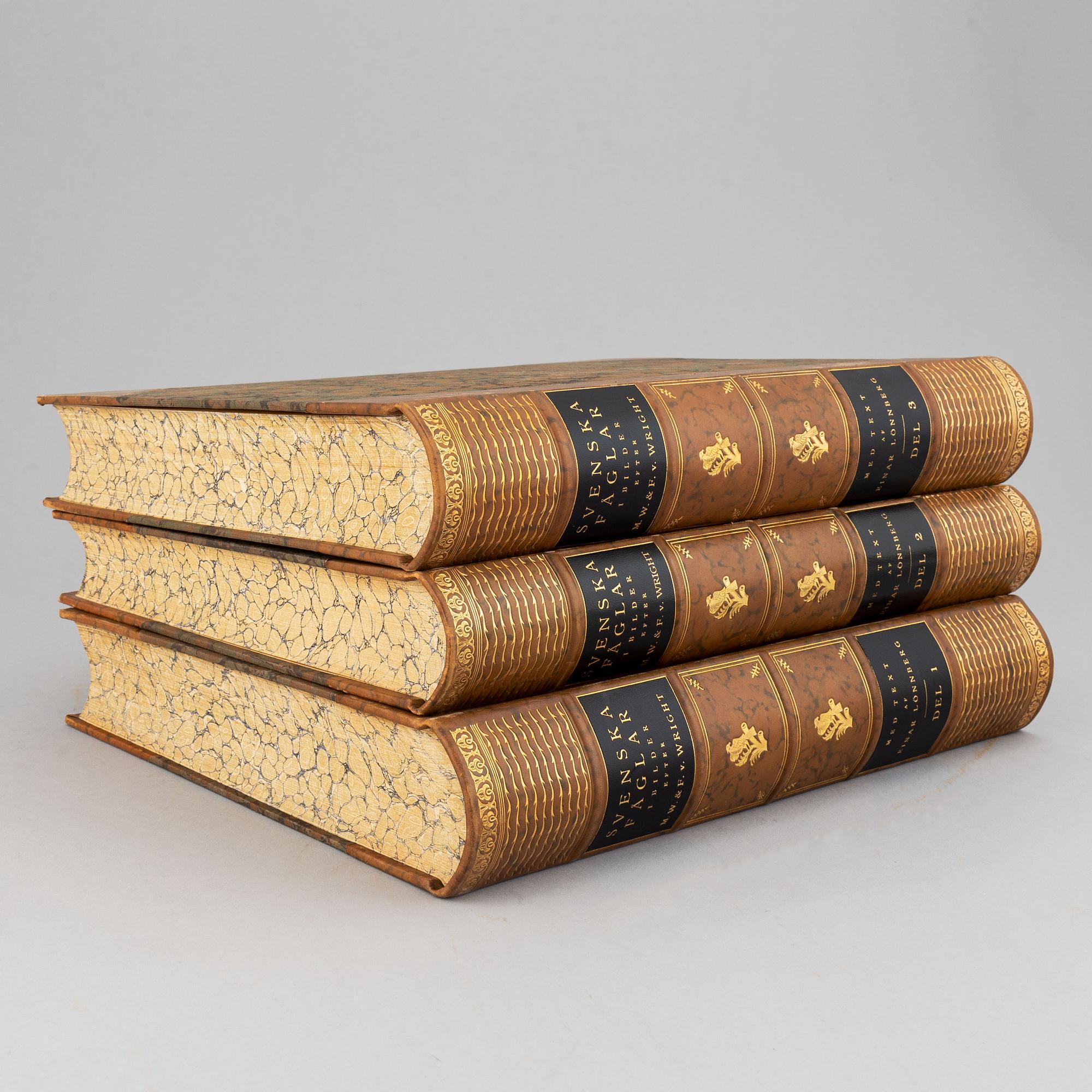 Bröderna von Wright , bokverk, 3 band, "Svenska fåglar", Börtzells tryckeri AB, Stockholm, 1924-1929.