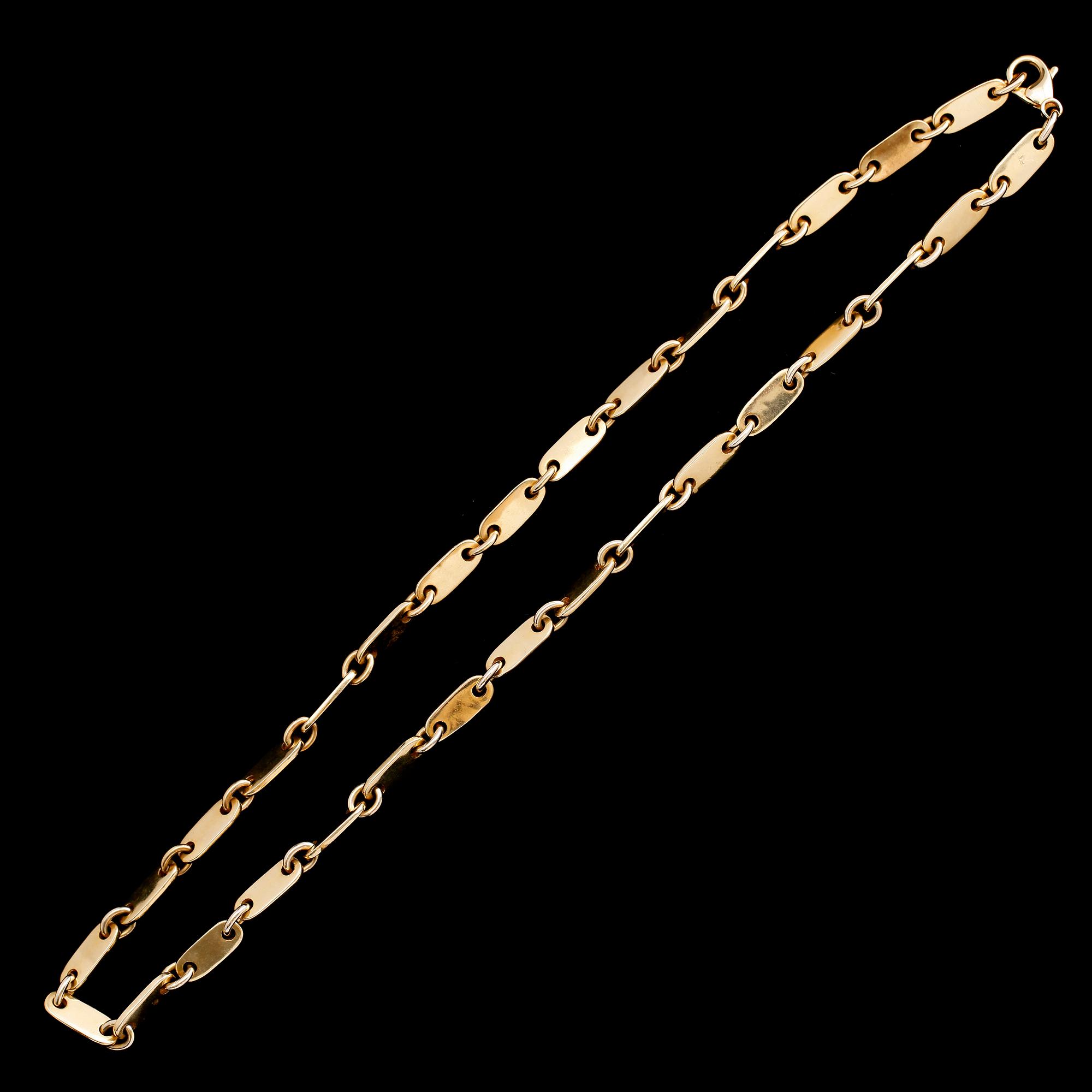 HALSKEDJA, 14 k guld, fantasilänk. Total vikt ca 127 g.