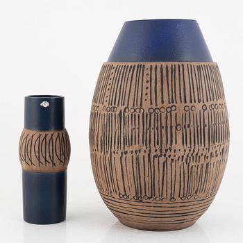 Lisa Larson, two stoneware vases, Gustavsberg, Sweden.