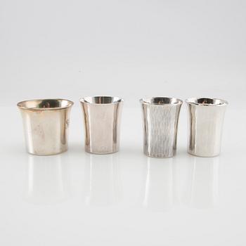 A collection of cups 12 pcs silver 18th/19th century.